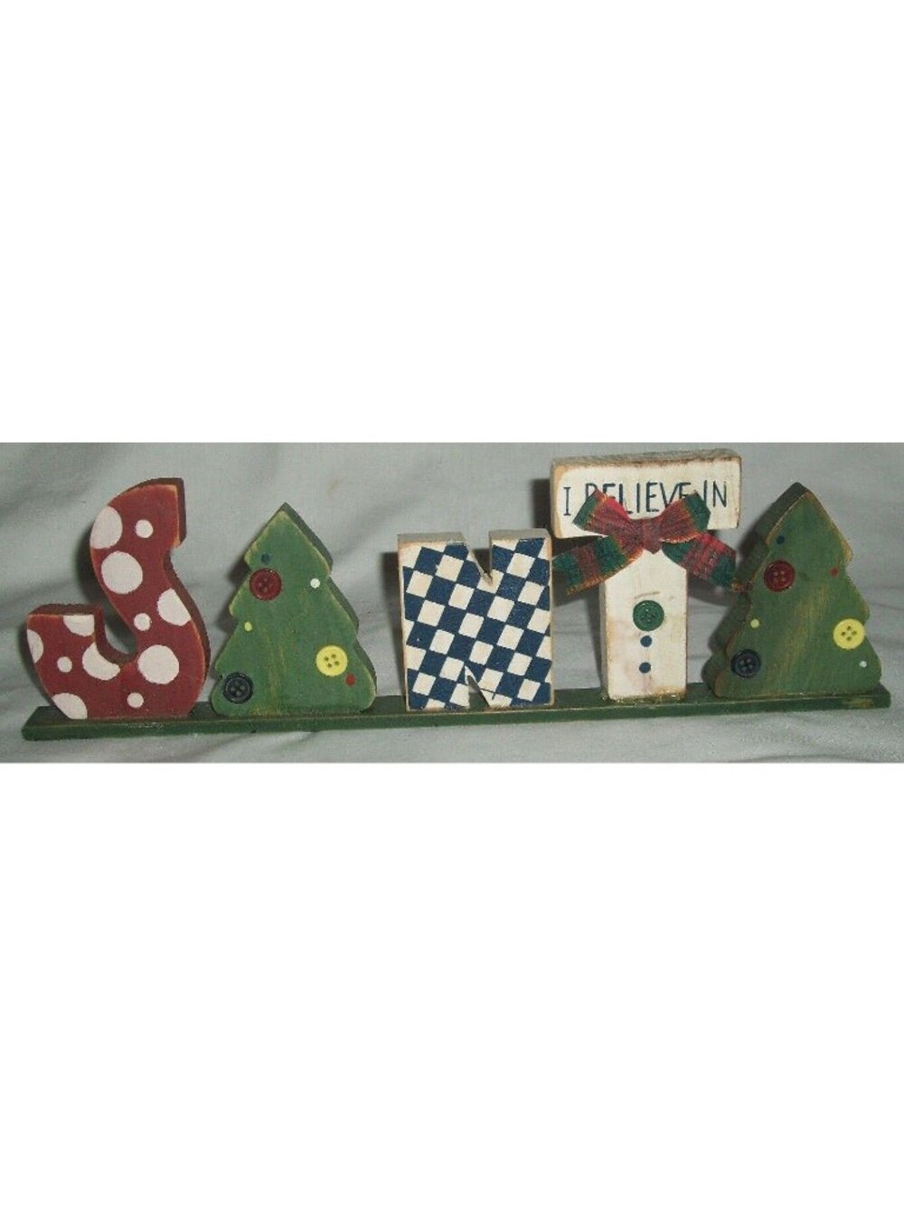 I Believe In Santa Distressed Rustic Sign Holiday Christmas Decor Wooden